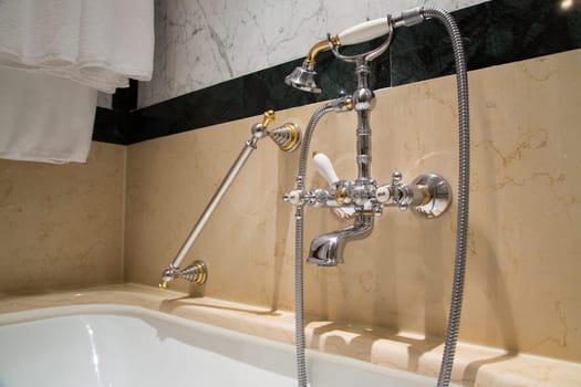 Close Up of water crane in bathroom