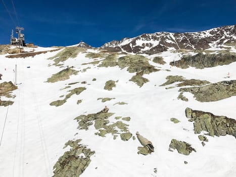 The Alpe d Huez ski domain in the French Alps
