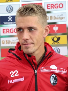 Nils Petersen (SC Freiburg) at the DFB-Pokalspiel 2017/18 VfB Germania Halberstadt - SC Freiburg on 12.08.2017