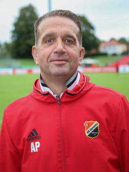 Andreas Petersen (Coach Germania Halberstadt) at the DFB-Pokalspiel 2017/18 VfB Germania Halberstadt - SC Freiburg on 12.08.2017