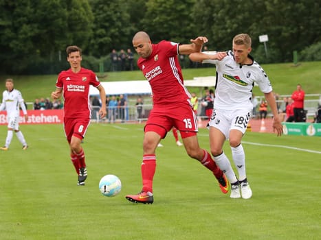 Nils Petersen (SC Freiburg,Re.) at the DFB-Pokalspiel 2017/18 VfB Germania Halberstadt - SC Freiburg on 12.08.2017