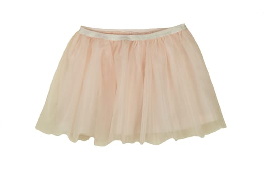Pink summer skirt isolated on white background. Fashion for children.