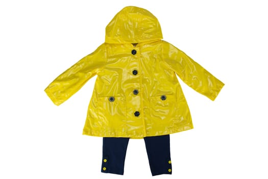 elegance rain jacket yellow for girl and leggings