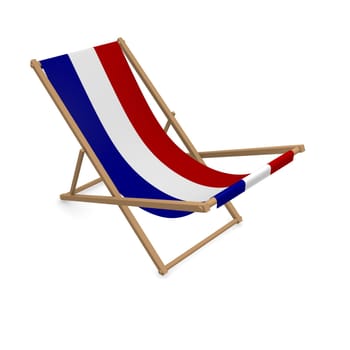 Deckchair with the flag of Holland, 3d rendering
