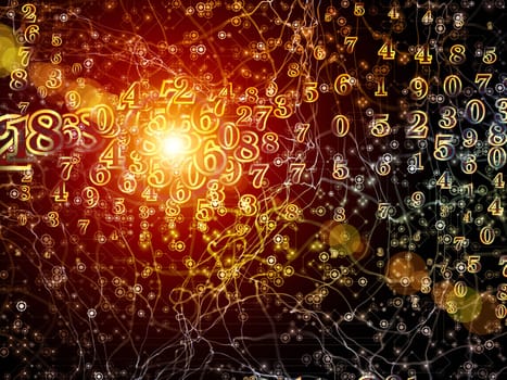 Number World series. Design composed of digits and fractal elements as a metaphor on the subject of  science, education and modern technology
