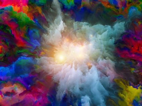 Paint Explosion series. Composition of colorful fractal paint burst and lights with metaphorical relationship to creativity, imagination, spirituality and art