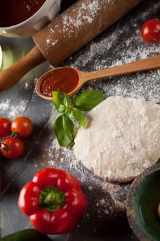 Fresh an tasty homemade pizza preparation