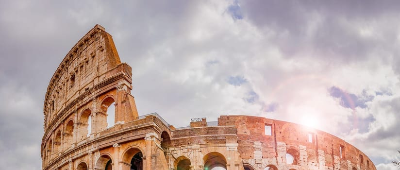 architectural detail of the colosseum in Rome