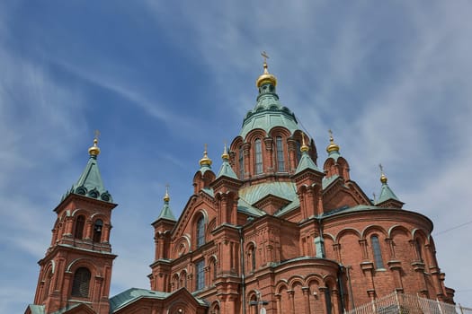 Uspenski Cathedral, an Eastern Orthodox cathedral in Helsinki, Finland, dedicated to the Dormition of the Theotokos (the Virgin Mary).