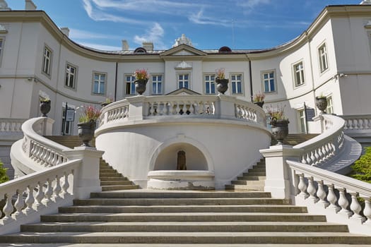 PALANGA, LITHUANIA - JULY 05, 2017: Beautiful Palanga Amber Museum in Tiskeviciai Palace and Botanical Garden in Palanga, Lithuania.
