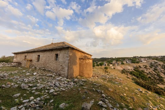 the church in the kastro village. Thassos island, Greece