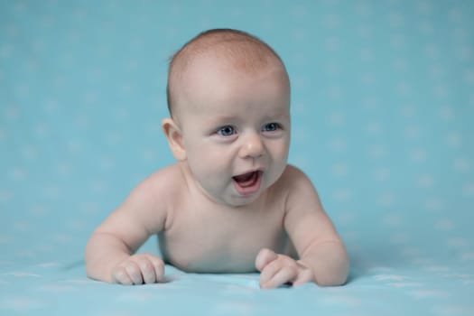 Portrait of a crawling baby