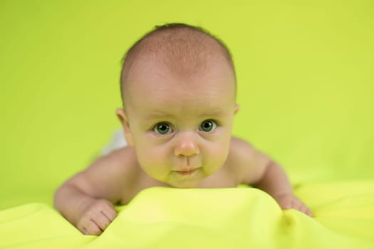 Portrait of a crawling baby
