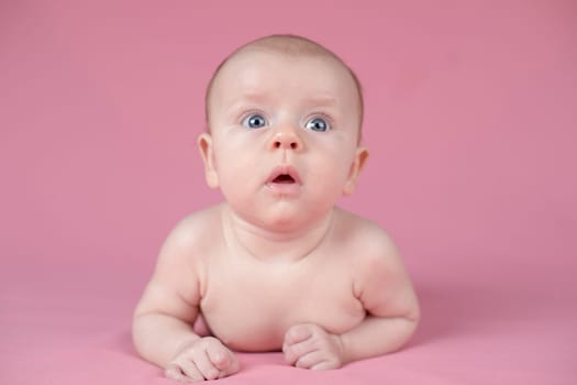 Funny crawling baby girl
