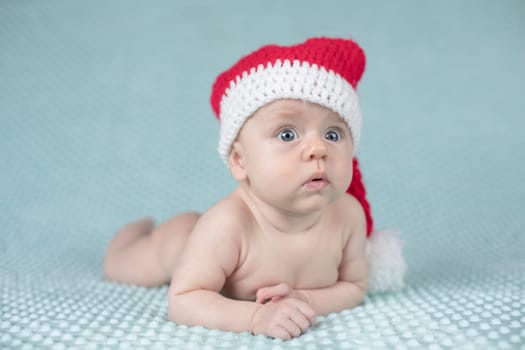 Baby in christmas hat