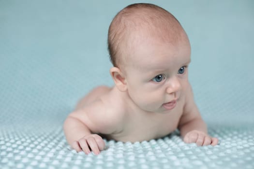 Portrait of a crawling baby