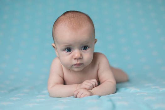 Funny crawling baby girl