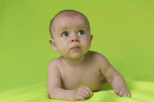 Funny crawling baby girl
