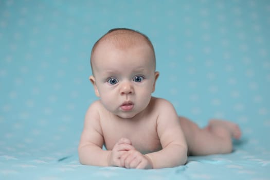 Portrait of a crawling baby