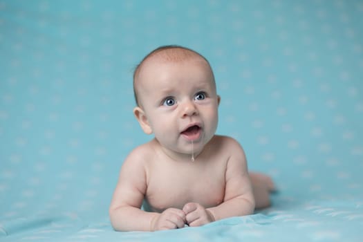 Funny crawling baby girl