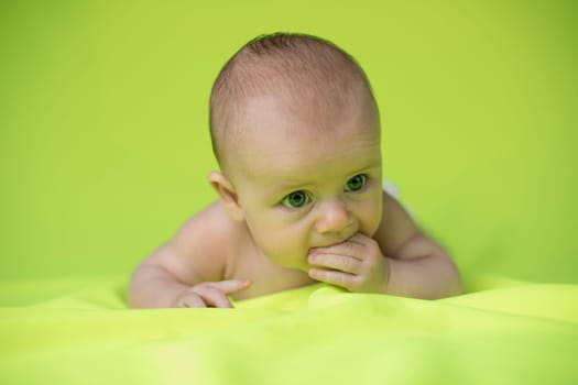 Portrait of a crawling baby