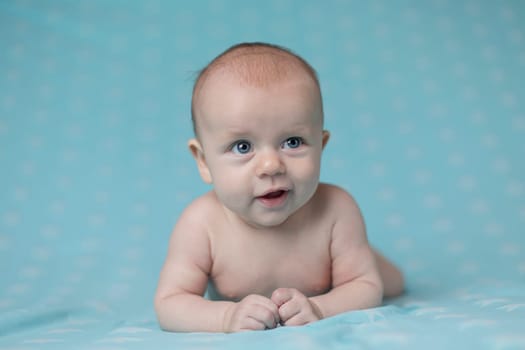 Portrait of a crawling baby
