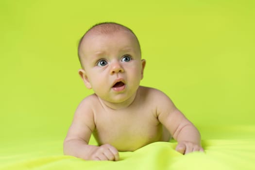 Funny crawling baby girl