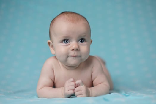 Portrait of a crawling baby