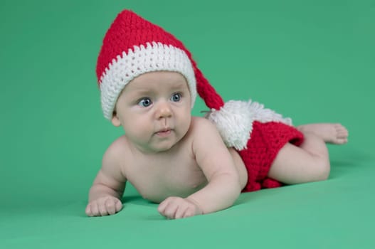 Baby in christmas hat