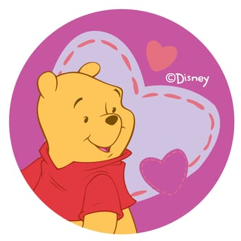 Winnie the Pooh bear cartoon love heart illustration