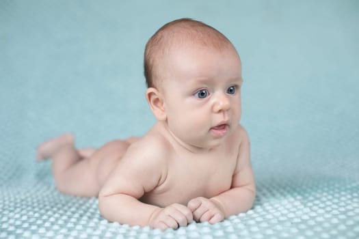 Portrait of a crawling baby