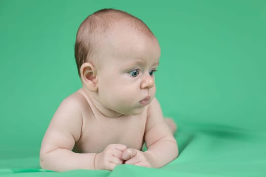 Portrait of a crawling baby