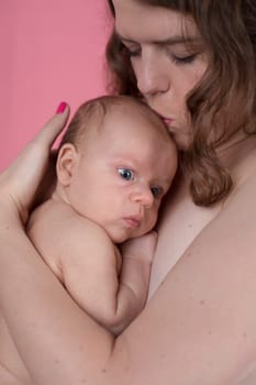 Cute portrait of mother and baby