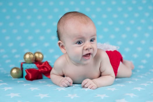 Little cute baby crawling