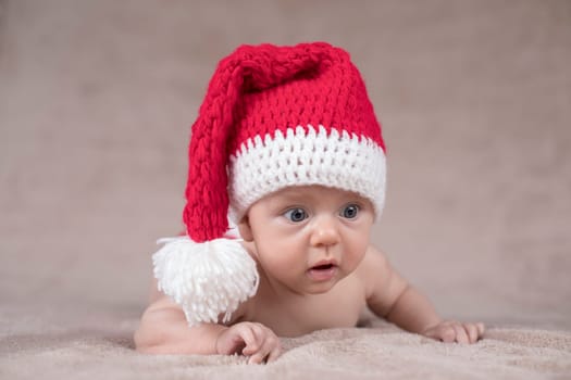 Baby in christmas hat