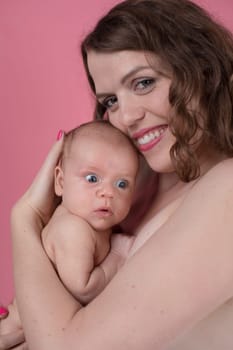 Cute portrait of mother and baby