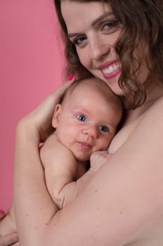 Cute portrait of mother and baby