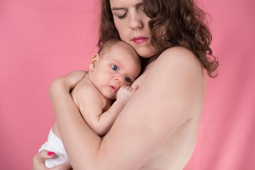 Cute portrait of mother and baby