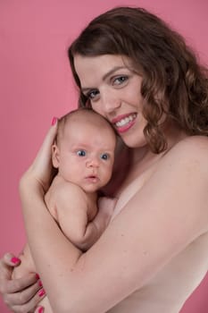 Cute portrait of mother and baby