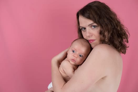 Cute portrait of mother and baby