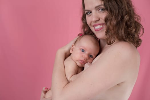 Cute portrait of mother and baby