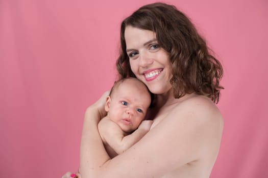Cute portrait of mother and baby