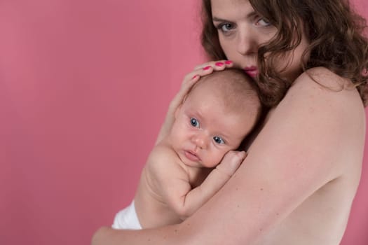 Cute portrait of mother and baby