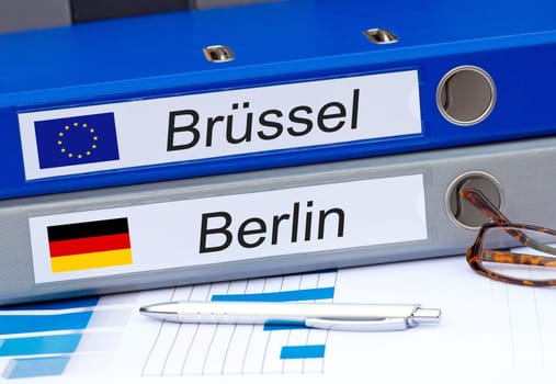 Berlin and Brussels - Two folders in the office