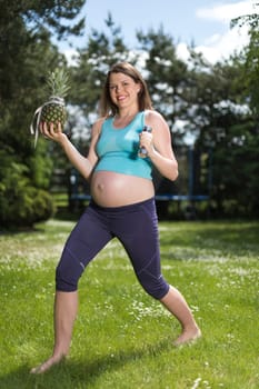 Gym fitness,Pregnant woman, healthy lifestyle concept