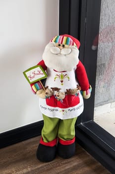 christmas santa claus decoration doll entrance door season