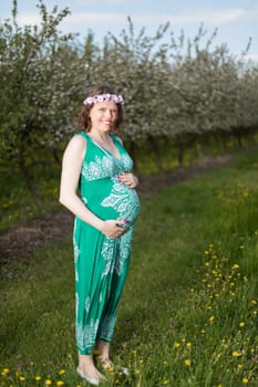 Blooming Garden, Beautiful pregnant woman