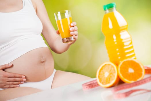 Pregnancy, healthy food and people concept