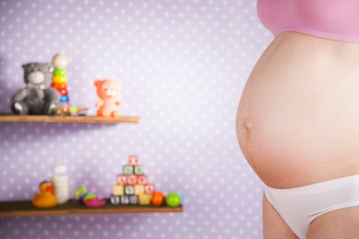 Close up of a cute pregnant belly