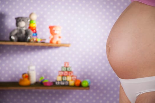 Close up of a cute pregnant belly